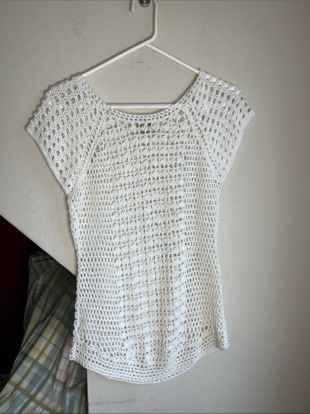 DB Crochet Short Sleeve Top - Cream S - Picture 3 of 8